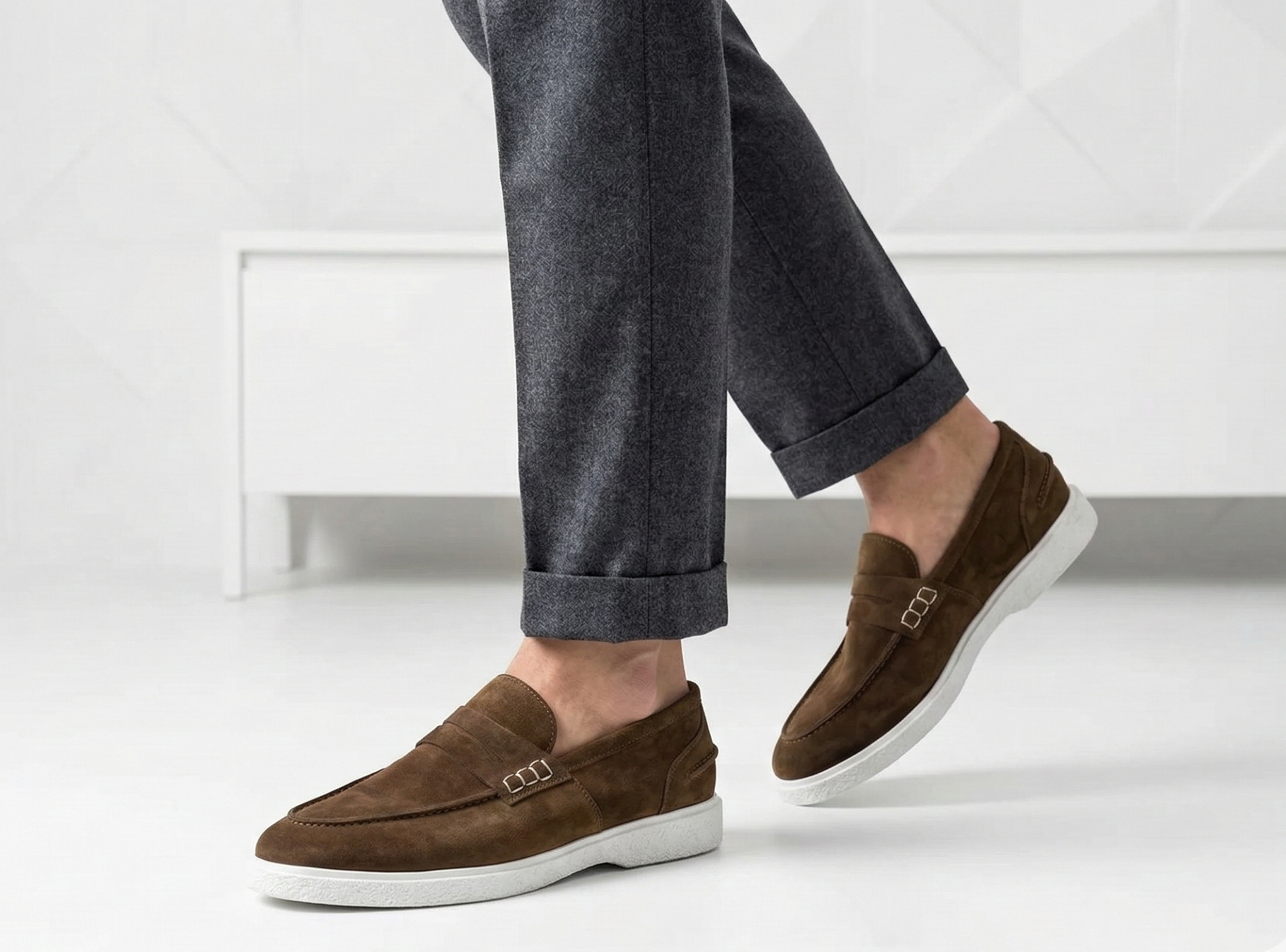 Mocassin Riviera — Daim Brown & Semelle Sport