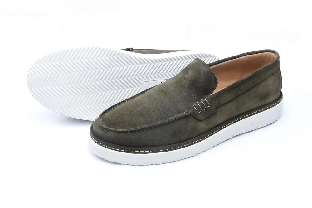 Norshoes Élégante chaussure en daim olive