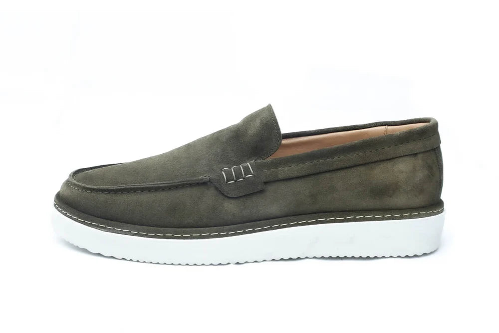 Norshoes Élégante chaussure en daim olive